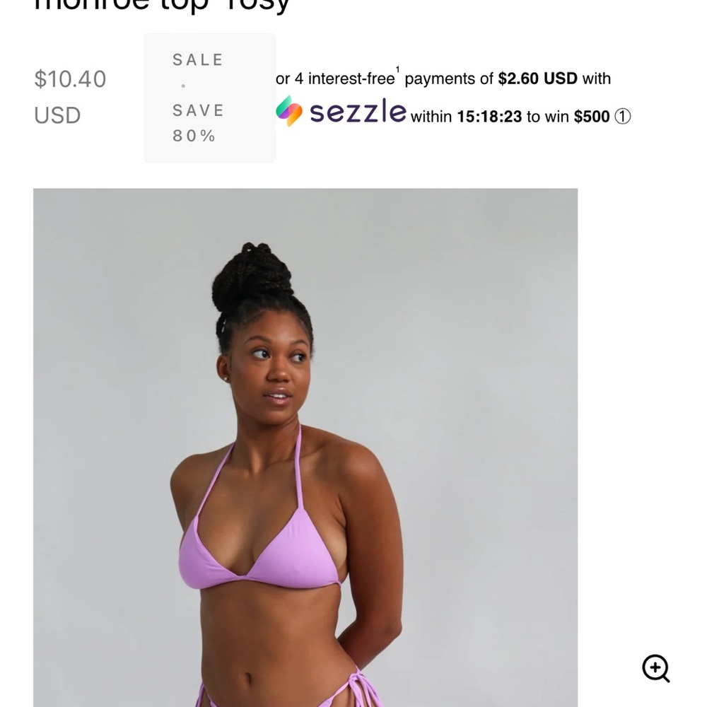 Lavender Bikini Top - Picture 1 of 3